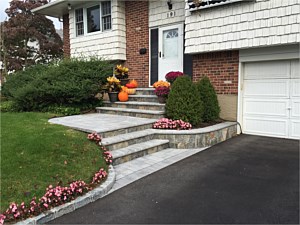 high ranch front steps new england real stone natural gray grey brick pavers bullnose step stoop porch long island nassau cambridge onyx natural